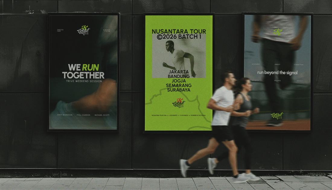 Two runners on a city street